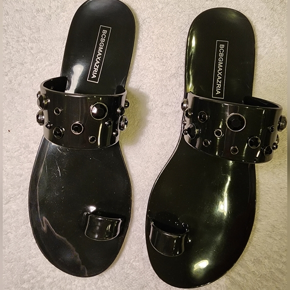 BCBGMaxAzria Faceted Bead Detail Jelly Sandals - Picture 7 of 10